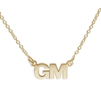 9ct Yellow Gold Block Style Double Initial Pendant