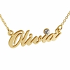 9ct Yellow Gold Carrie Style Personalised Name Necklace With Crystal (Sex & The City)