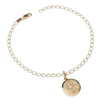 9ct Yellow Gold Curb Bracelet With 14mm St Christopher & Optional Engraving