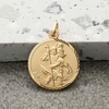 9ct Yellow Gold Diamond Cut 18mm St Christopher Pendant With Optional Engraving and Chain