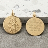 9ct Yellow Gold Diamond Cut 20mm St Christopher Pendant With Travellers Prayer and Optional Chain