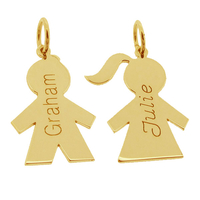 9ct Yellow Gold Plated Boy Or Girl Pendant With Name & Optional Chain