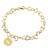 9ct Yellow Gold Plated Bracelet With Initial Disc Charm And Chain Choice