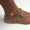 9ct Yellow Gold Plated Curb Anklet With Initial Disc Charm