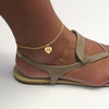 9ct Yellow Gold Plated Curb Anklet With Initial Heart Charm 