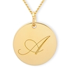 9ct Yellow Gold Plated Engraved Initial Disc And Optional Chain