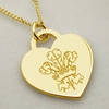9ct Yellow Gold Plated Engraved Welsh Emblem Heart Pendant