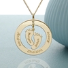 9ct Yellow Gold Plated Family Necklace With Hanging Baby Feet