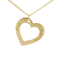 9ct Yellow Gold Plated Personalised Heart Necklace