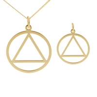 9ct Yellow Gold Plated Sobriety Recovery Pendant