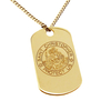 9ct Yellow Gold St Christopher Dog Tag With Optional Engraving and Chain