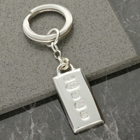 Ingot Keyring With Optional Engraving in Hallmarked 925 Sterling Silver