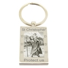 Mirror Polished Rectangle St Christopher Photo Keyring With Optional Engraving