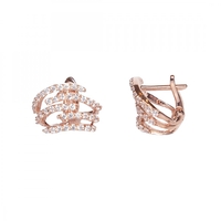 Rose Gold Plated CZ Huggie Earrings