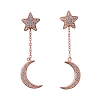 Rose Gold Plated Star & Moon Earrings