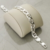 Sterling Silver 10.2mm Mens Anchor Link Bracelet