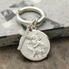 Sterling Silver 24mm St Christopher Keyring With Cross And Optional Engraving