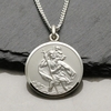 Sterling Silver 24mm St Christopher Pendant With Optional Engraving and Chain