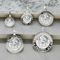 Sterling Silver 3D St Christopher Pendant Various Sizes With Optional Engraving & Chain