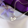 Sterling Silver Bead Ball Anklet With Choice of Personalised Charm