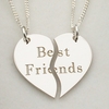 Sterling Silver Best Friends Heart Pendant With Two Chains
