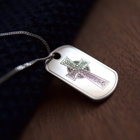 Sterling Silver Celtic Cross Dog Tag