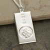 Sterling Silver Custom Hallmarked Large St Christopher Ingot With Optional Engraving and Chain