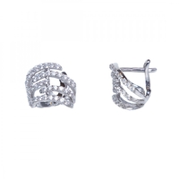 Sterling Silver CZ Huggie Earrings