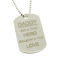 Sterling Silver Daddy Large Dog Tag With Engraving