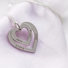 Sterling Silver Double Heart Personalised Necklace