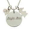 Sterling Silver Duchess Kate Middleton Style Engraved Necklace