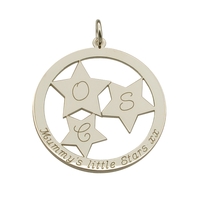 Sterling Silver Engraved Constellation Stars Mothers Pendant