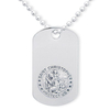 Sterling Silver Engraved St Christopher Dog Tag With Optional Engraving and Chain