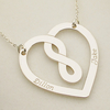 Sterling Silver Heart Infinity Necklace