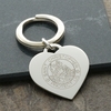 Sterling Silver Heart St Christopher Keyring With Optional Engraving