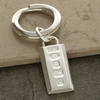 Sterling Silver Heavy Hallmarked Ingot Keyring With Optional Engraving