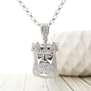 Sterling Silver Jesus with Crown CZ Pendant and Optional Chain