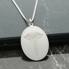Sterling Silver Medic Aware Eagle Oval Pendant & Chain