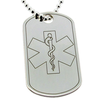 Sterling Silver Medical Alert Snake Large Dog Tag With Engraving