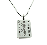 Sterling Silver Medical Alert Snake Tag With Engraving