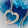 Sterling Silver Personalised Heart Necklace With CZ Crystal