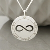 Sterling Silver Personalised Infinity Disc Pendant