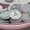 Sterling Silver Personalised Love Heart Disc Pendant With Chain & Optional Back Engraving