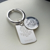 Sterling Silver Personalised Rectangle St Anthony Keyring With Prayer