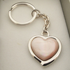 Sterling Silver Pink Shell Heart Keyring With Optional Engraving