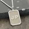 Sterling Silver Rectangle 3D Initials Pendant With Chain And Optional Engraving