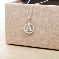 Sterling Silver Round Initial Disc Pendant