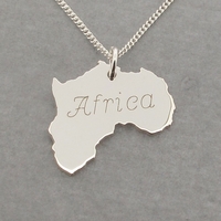 Sterling Silver Solid Africa Pendant