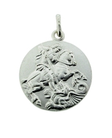 Sterling Silver St George Double Sided Medal With Optional Chain