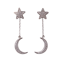 Sterling Silver Star & Moon Earrings